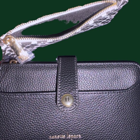 Nanette Lepore 2/1 Black Leather Snap Wallet with Card Holder Gold Hdware NWT - Picture 12 of 12